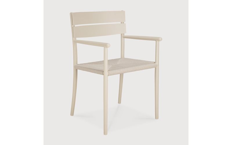 ETHNICRAFT ELIN OUTDOOR DINING CHAIR ALUMINIUM SAND WITH ARM 60574 52 x 57 x 84 CM