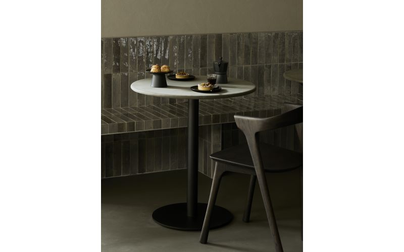 BLEND DINING TABLE MUSCIO LEATHER TOP BRONZE BASE 70 x 70 x 76 CM 21575