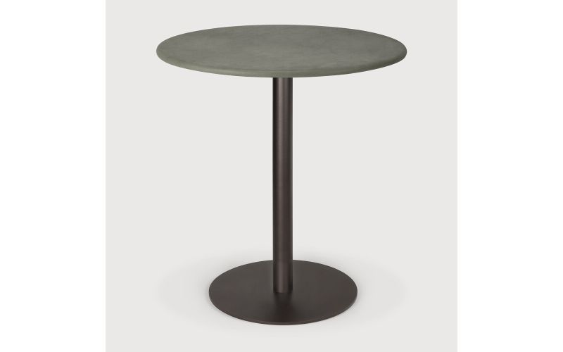 BLEND DINING TABLE MUSCIO LEATHER TOP BRONZE BASE 70 x 70 x 76 CM 21575