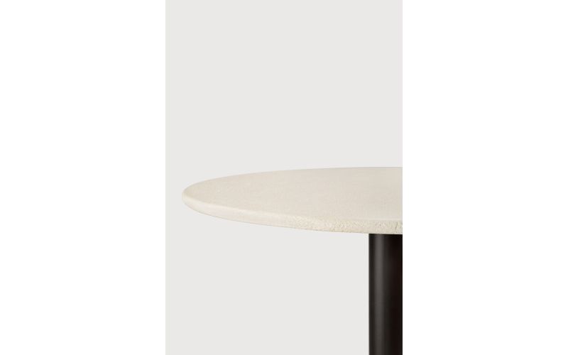 BLEND BAR TABLE MICROCEMENT OFF WHITE TOP TOP BRONZE BASE 26517 70 x 70 x 108
