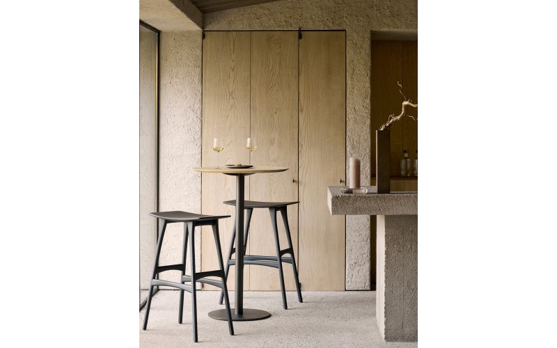 BLEND BAR TABLE OAK TOP BRONZE BASE 51951 70 x 70 x 108 CM