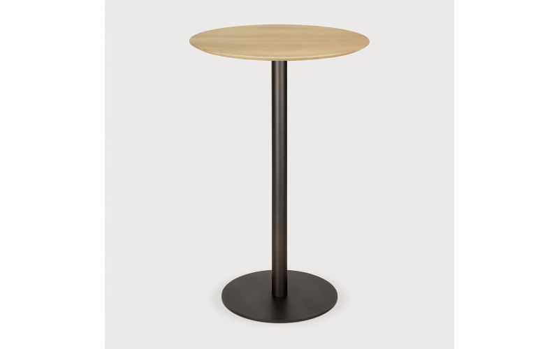 BLEND BAR TABLE OAK TOP BRONZE BASE 51951 70 x 70 x 108 CM