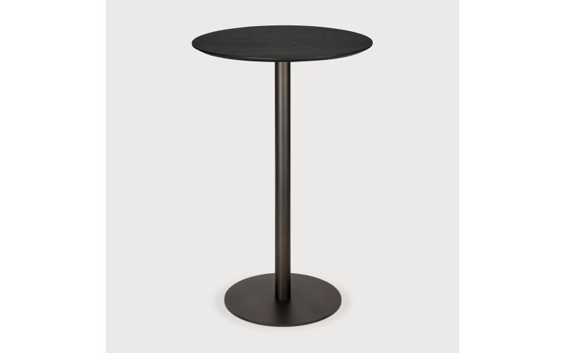 BLEND BAR TABLE OAK BLACK TOP BRONZE BASE 51953 70 x 70 x 108 CM
