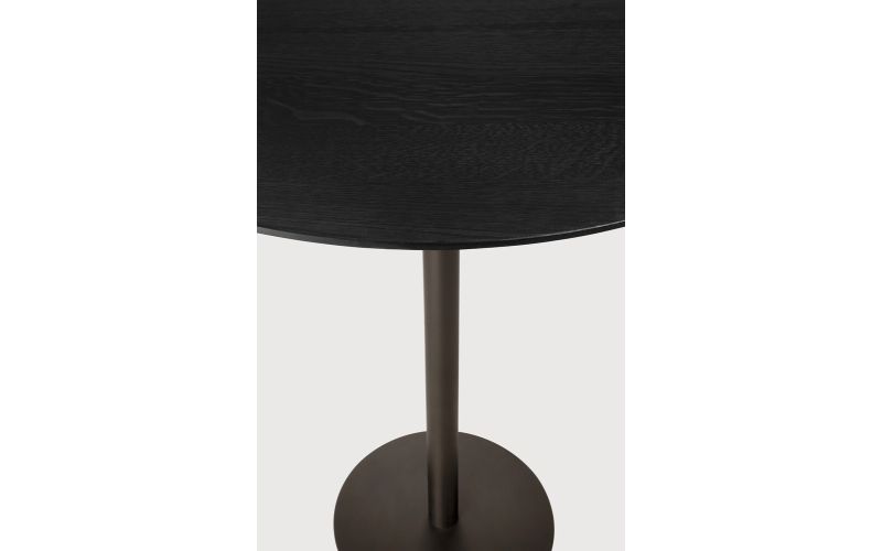 BLEND BAR TABLE OAK BLACK TOP BRONZE BASE 51953 70 x 70 x 108 CM