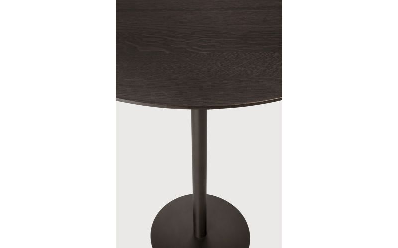 BLEND BAR TABLE OAK BROWN TOP BRONZE BASE 51952 70 x 70 x 108
