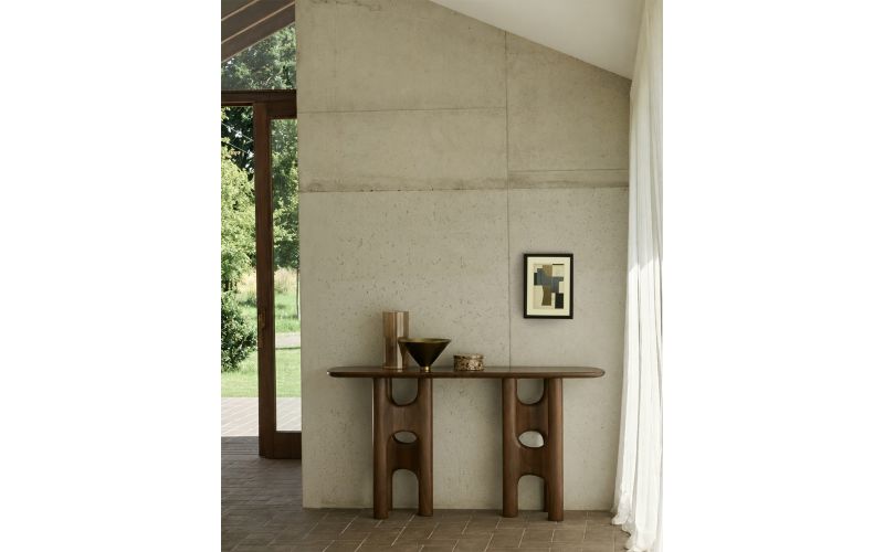 FLOW CONSOLE VARNISHED TEAK WOLD BROWN 10735 150 x 40 x 79 CM