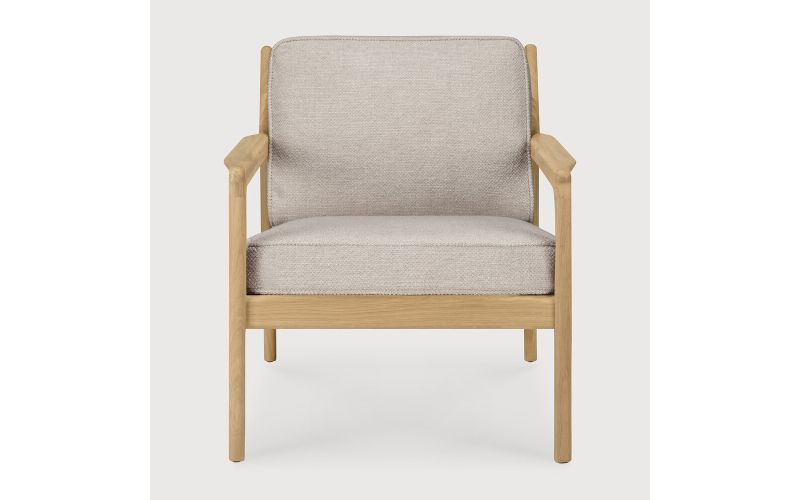 JACK LOUNGE CHAIR - VARNISHED OAK - IVORY FABRIC 50493