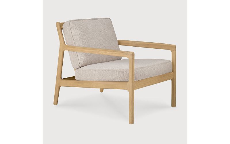 JACK LOUNGE CHAIR - VARNISHED OAK - IVORY FABRIC 50493