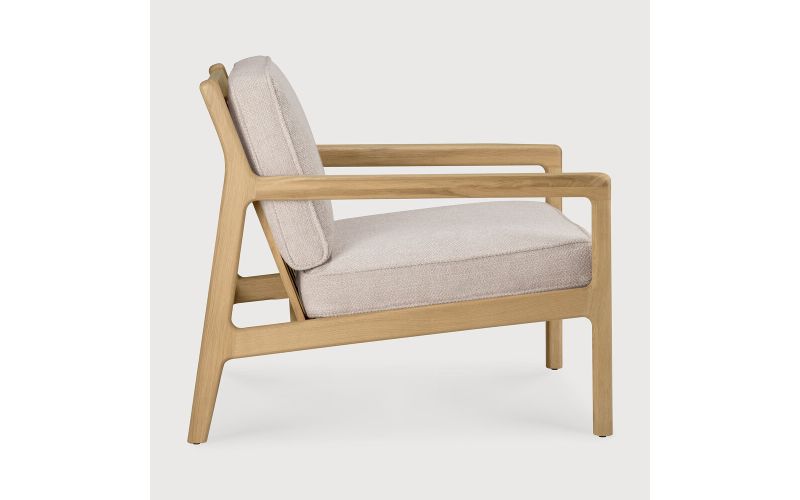 JACK LOUNGE CHAIR - VARNISHED OAK - IVORY FABRIC 50493