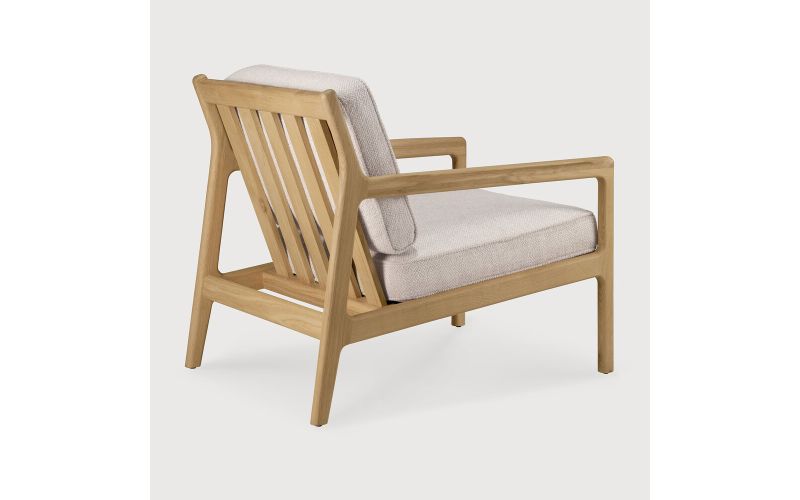 JACK LOUNGE CHAIR - VARNISHED OAK - IVORY FABRIC 50493