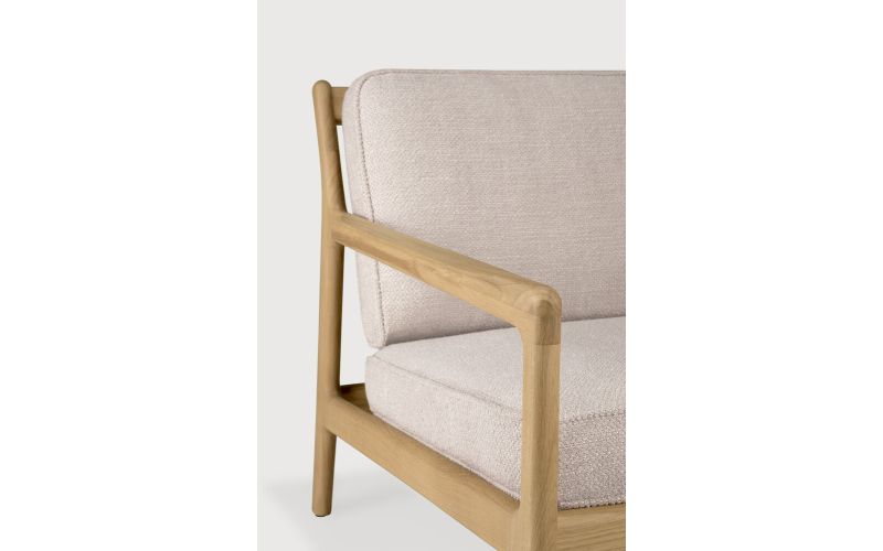 JACK LOUNGE CHAIR - VARNISHED OAK - IVORY FABRIC 50493
