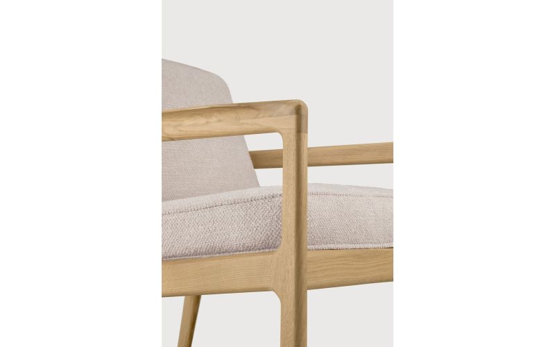 JACK LOUNGE CHAIR - VARNISHED OAK - IVORY FABRIC 50493