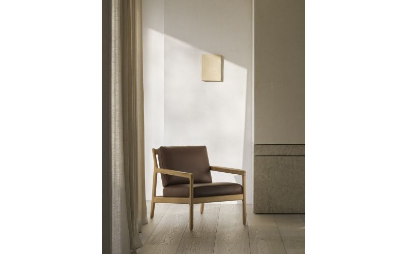 JACK LOUNGE CHAIR - VARNISHED OAK - BURGUNDY LEATHER 50494 69 x 87 x 74 CM