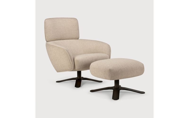 MERGE FOOTSTOOL - LOAM FABRIC 27011 - 63 x 53 x 43 CM