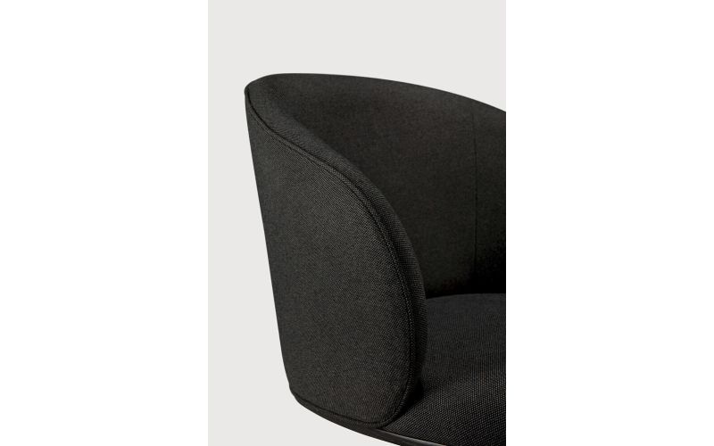 UNDA OFFICE CHAIR CHARCOAL FABRIC NO WHEELS 50697 - 61 x 58 x 79 CM
