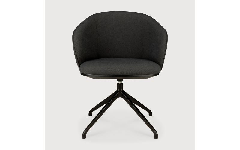 UNDA OFFICE CHAIR CHARCOAL FABRIC NO WHEELS 50697 - 61 x 58 x 79 CM