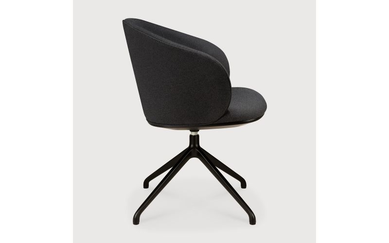 UNDA OFFICE CHAIR CHARCOAL FABRIC NO WHEELS 50697 - 61 x 58 x 79 CM
