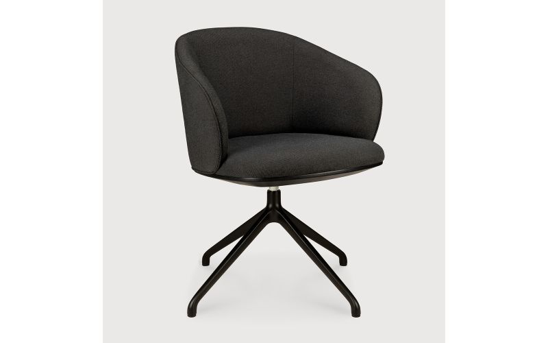 UNDA OFFICE CHAIR CHARCOAL FABRIC NO WHEELS 50697 - 61 x 58 x 79 CM