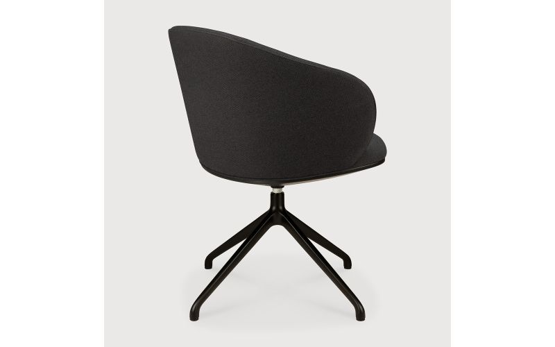 UNDA OFFICE CHAIR CHARCOAL FABRIC NO WHEELS 50697 - 61 x 58 x 79 CM