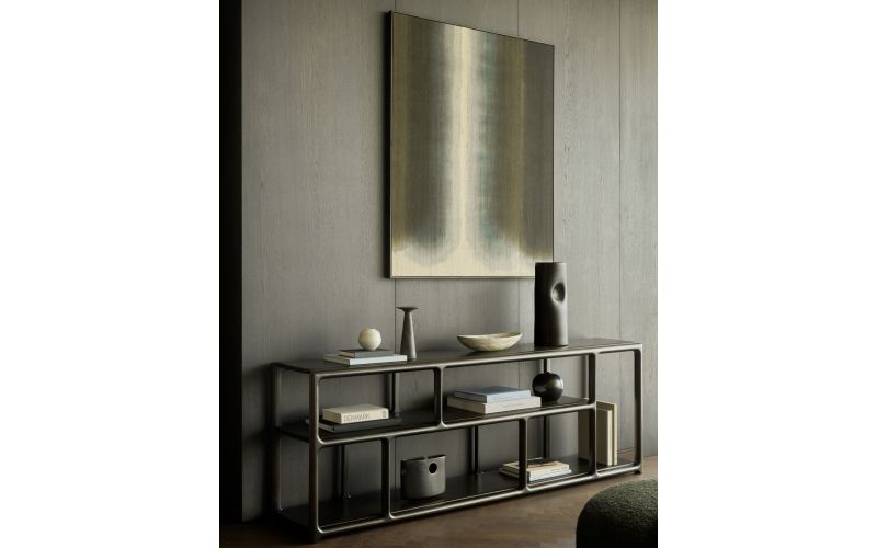 EDA RACK -MAHOGANY ROSE BROWN LOW -35190 211 x 40 x 72 CM