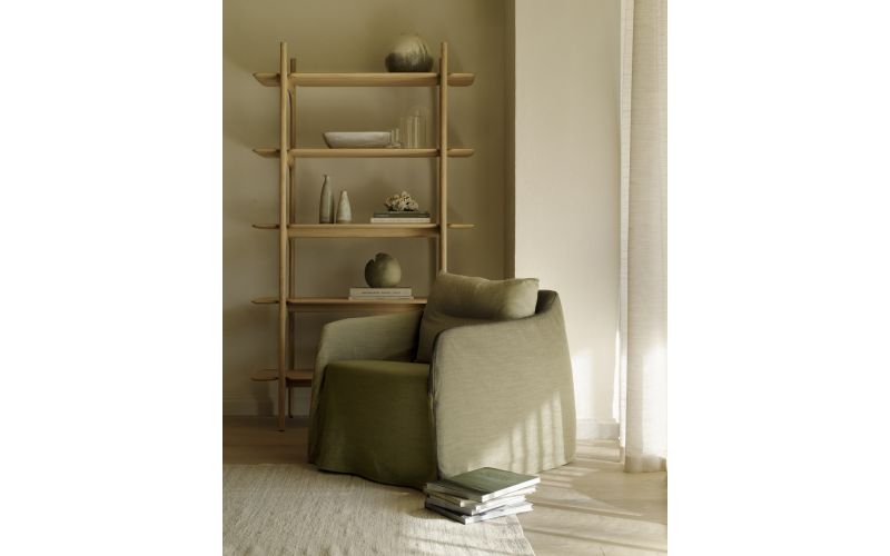 WEAVE LOUNGE CHAIR - GREEN FABRIC - SWIVEL/DRAAI 21417 80 x 87 x 75 CM