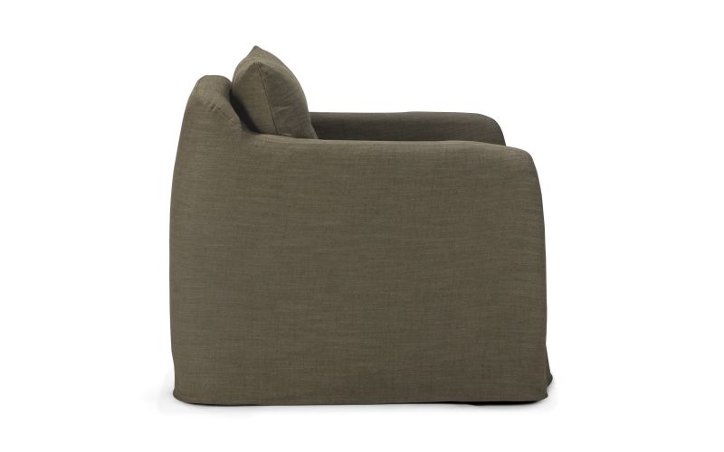 WEAVE LOUNGE CHAIR - GREEN FABRIC - SWIVEL/DRAAI 21417 80 x 87 x 75 CM