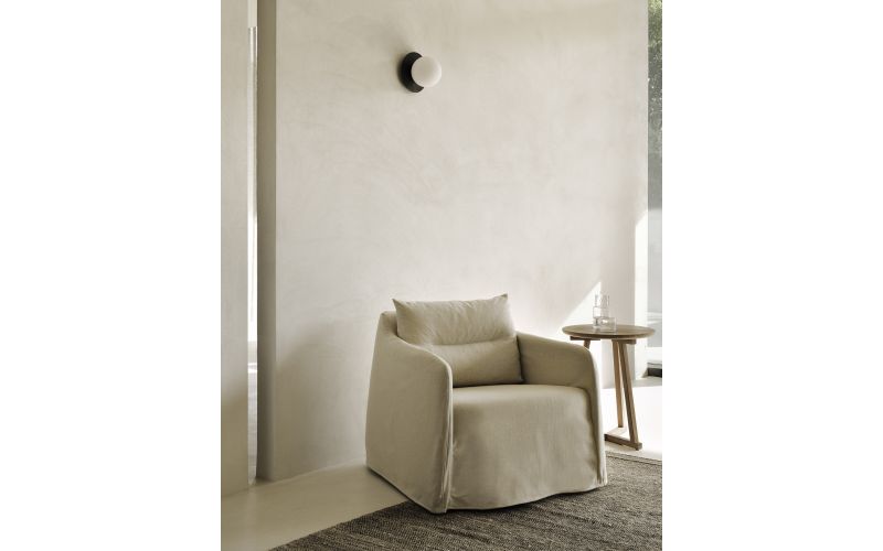 WEAVE LOUNGE CHAIR - BONE FABRIC - SWIVEL 21416 80 x 87 x 75 CM