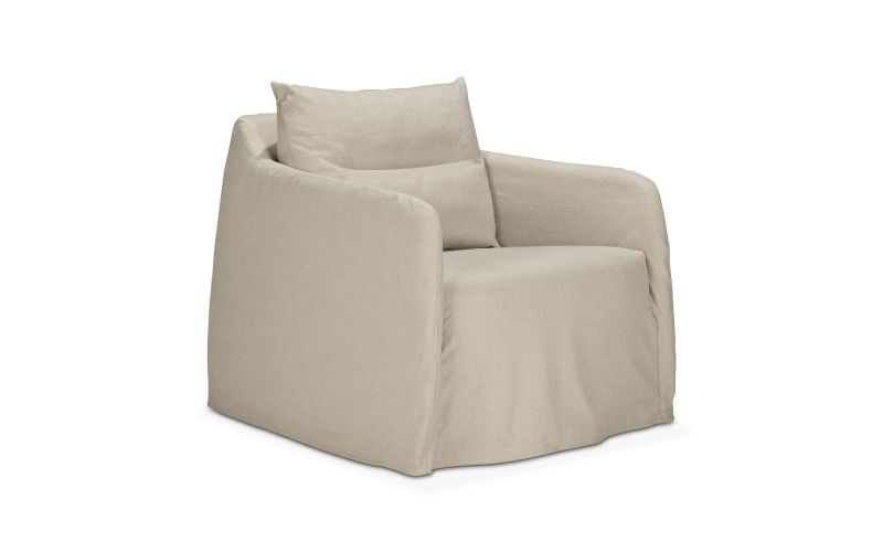 WEAVE LOUNGE CHAIR - BONE FABRIC - SWIVEL 21416 80 x 87 x 75 CM