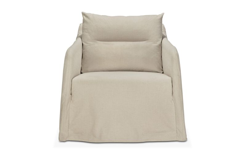 WEAVE LOUNGE CHAIR - BONE FABRIC - SWIVEL 21416 80 x 87 x 75 CM