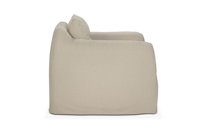 WEAVE LOUNGE CHAIR - BONE FABRIC - SWIVEL 21416 80 x 87 x 75 CM