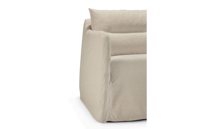 WEAVE LOUNGE CHAIR - BONE FABRIC - SWIVEL 21416 80 x 87 x 75 CM