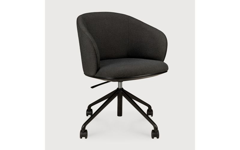 UNDA OFFICE CHAIR CHARCOAL FABRIC WITH WHEELS - 50698 61 x 58 x 77/87 CM