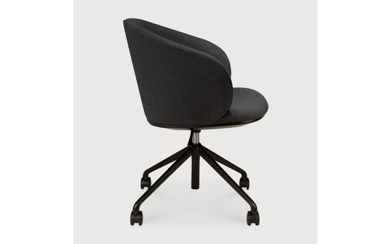 UNDA OFFICE CHAIR CHARCOAL FABRIC WITH WHEELS - 50698 61 x 58 x 77/87 CM