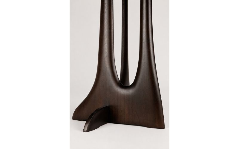 FLOW TABLE LAMP ETHNICRAFT 26970 VARNISHED MAHOGANY - ROSE BROWN - BEIGE FABRIC - 32 x 32 x 53 CM