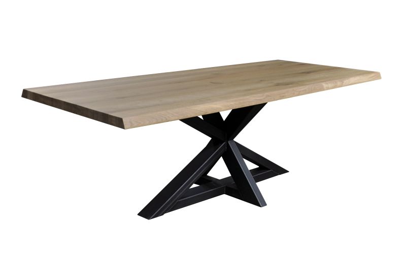 Eettafel eiken DAX, poot metaal 
