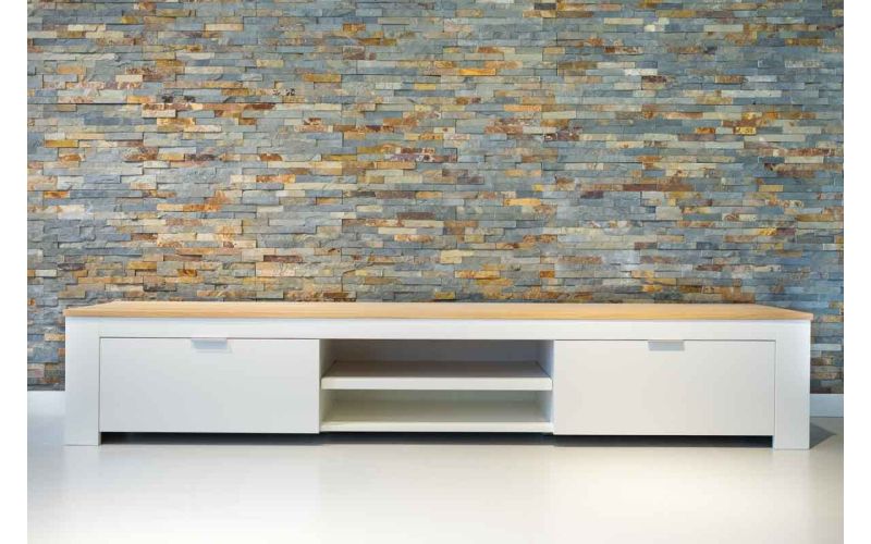 Juliet strak wit tv dressoir met eiken details