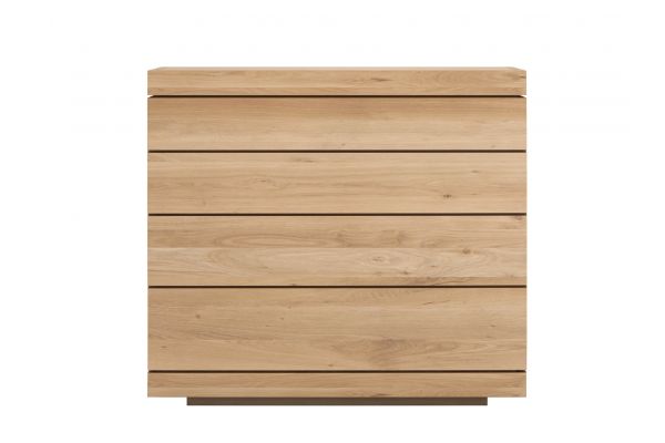 ETHNICRAFT OAK BURGER CHEST OF DRAWERS-4 DRAWERS 