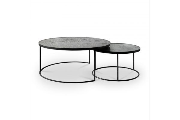 ETHNICRAFT NESTING COFFEE TABLE SET OF 2 - CLEAR 
