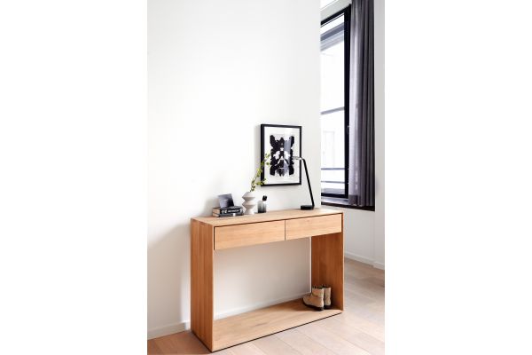 ETHNICRAFT OAK NORDIC CONSOLE-2 DRAWERS-160X40