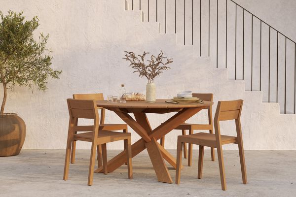 ETHNICRAFT TEAK CIRCLE OUTDOOR DINING TABLE 136