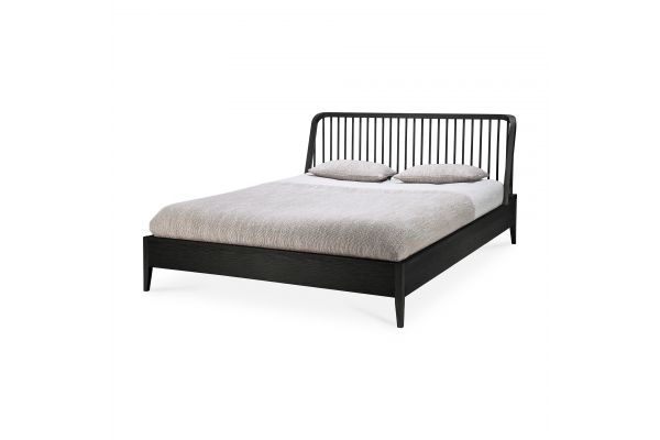ETHNICRAFT BLACK OAK SPINDLE BED(WITHOUT SLATS)190