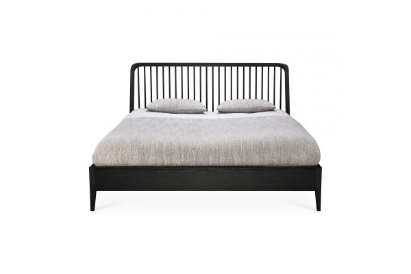 ETHNICRAFT BLACK OAK SPINDLE BED(WITHOUT SLATS)160