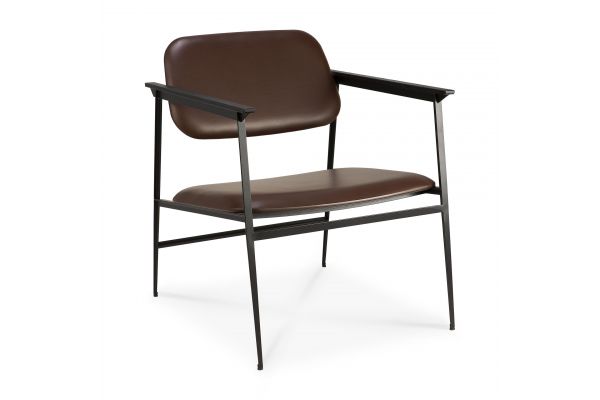 ETHNICRAFT DC LOUNGE CHAIR - CHOCOLATE LEATHER