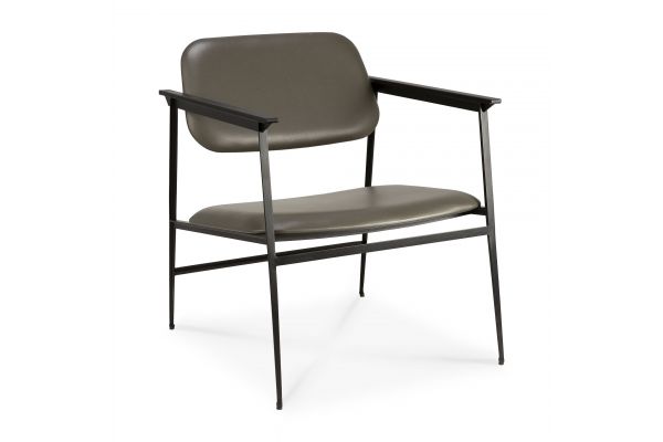 ETHNICRAFT DC LOUNGE CHAIR - OLIVE GREEN LEATHER