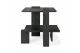 ETHNICRAFT TEAK ABSTRACT BLACK SIDE TABLE 56x52x49